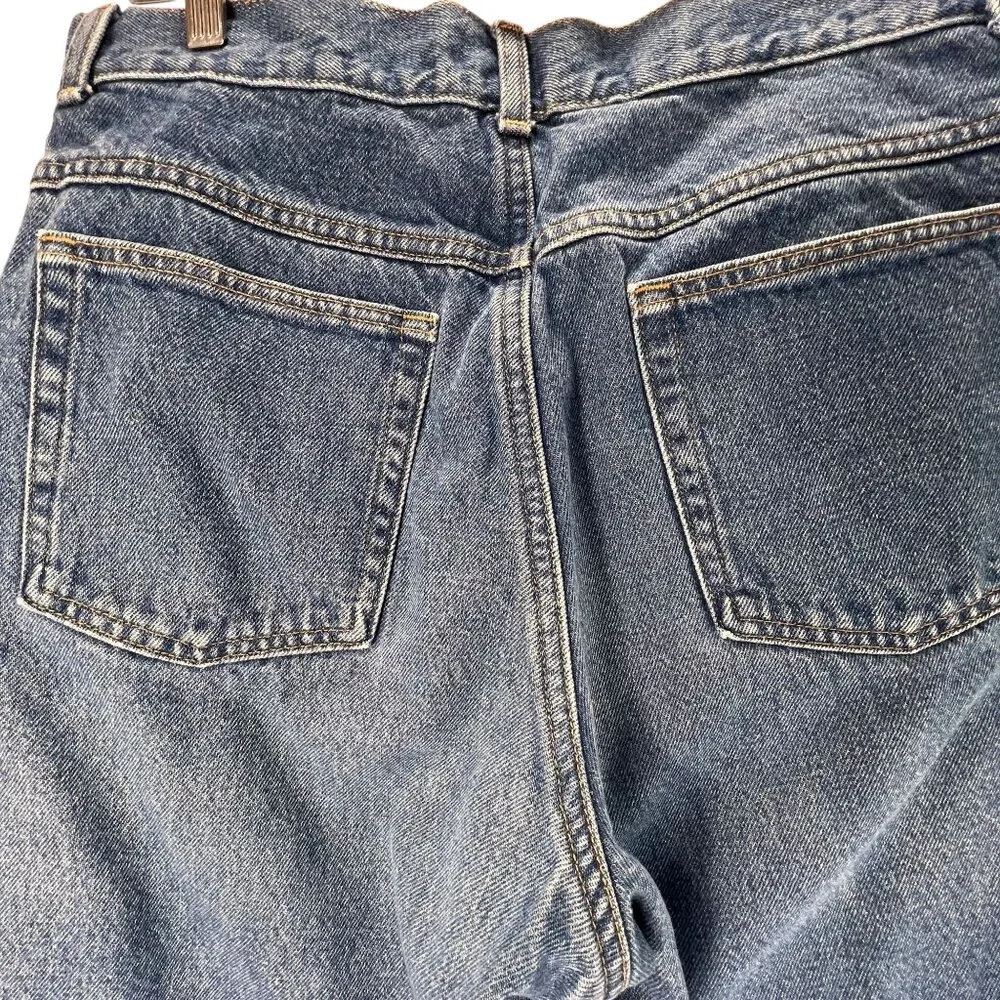 LL Bean Womens Blue Jeans Plaid Lined 14 MT Plaid Lined Original Fit Work Wear - Picture 3 of 14